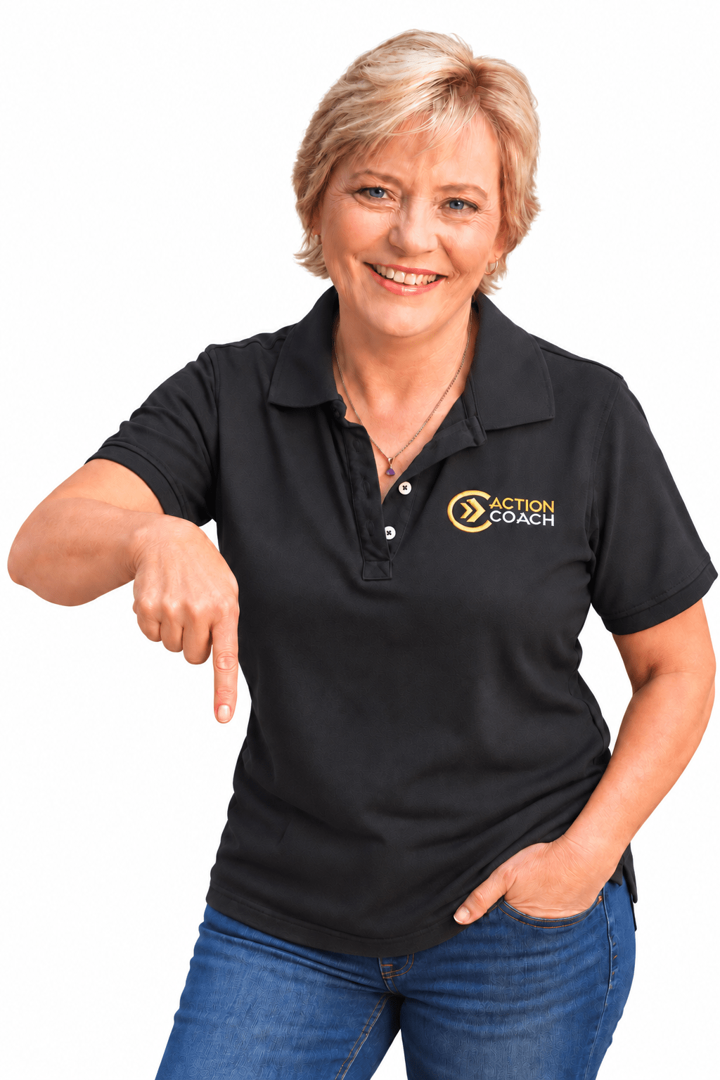 Marlene Website No background Marlene Powell pointing to the three steps